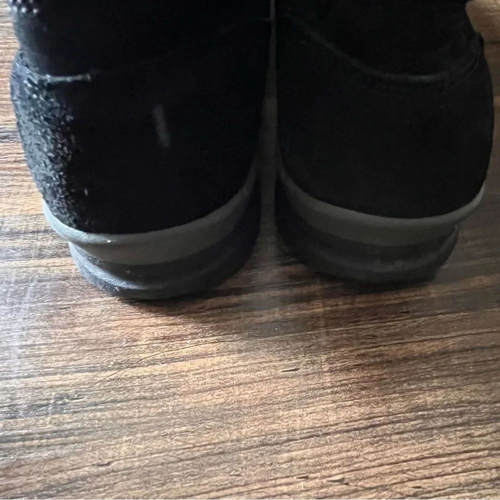 Lands' End Black Suede and Nylon Short Boots Style 394102 Size 8.5B